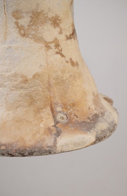 Detail of the HEDD shade’s warm surface and curved edge